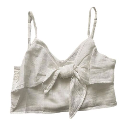 aerie Tops - NWT Aerie White Tie Front Crop Top Size Small